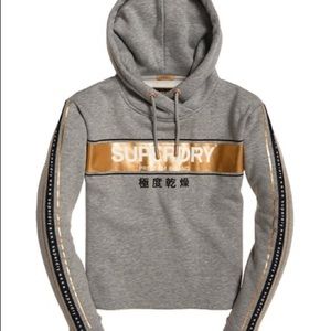 Superdry women Alice crop hoodie grey